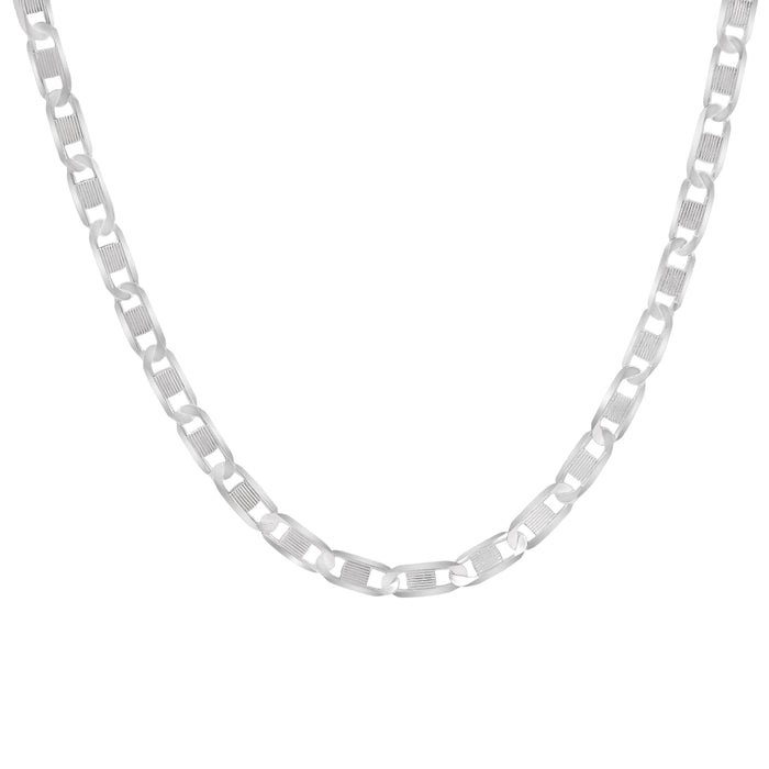 Sophisticated 925 Sterling Silver Men's Chain with Rhodium Plating
