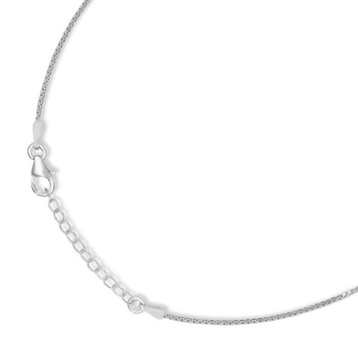 Women's 925 Sterling Silver box chain anklet featuring an adjustable lobster clasp. Silver jewelry – Zavya