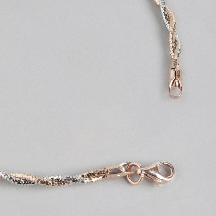 Sophisticated Dual Tone Weave Bracelet 925 Sterling Silver