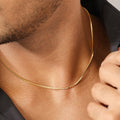 Sophisticated Gold Plated 925 Sterling Silver Men's Box Chain