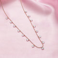 Sparkle CZ Round Cut 925 Sterling Silver Drop Necklace