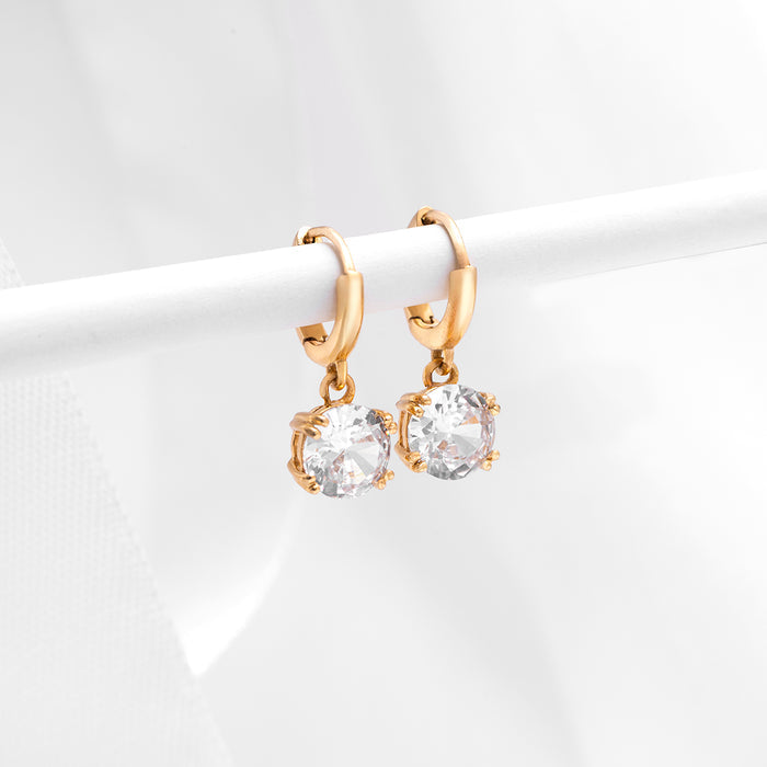 Sparkle Drops Gold Plated 925 Sterling Silver Earrings