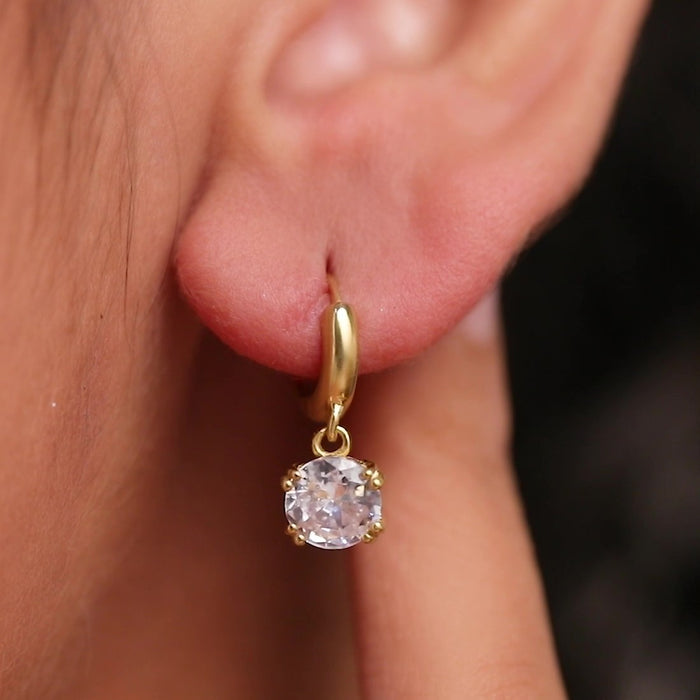 Sparkle Drops Gold Plated 925 Sterling Silver Earrings