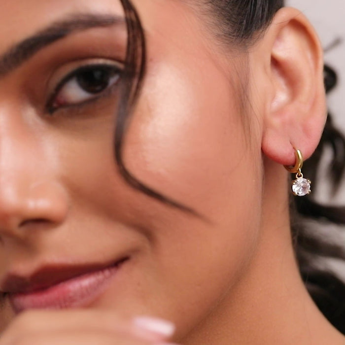 Sparkle Drops Gold Plated 925 Sterling Silver Earrings