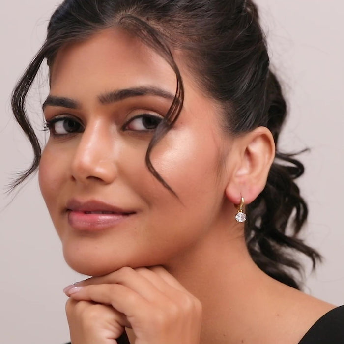 Sparkle Drops Gold Plated 925 Sterling Silver Earrings
