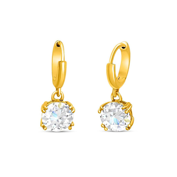 Sparkle Drops Gold Plated 925 Sterling Silver Earrings