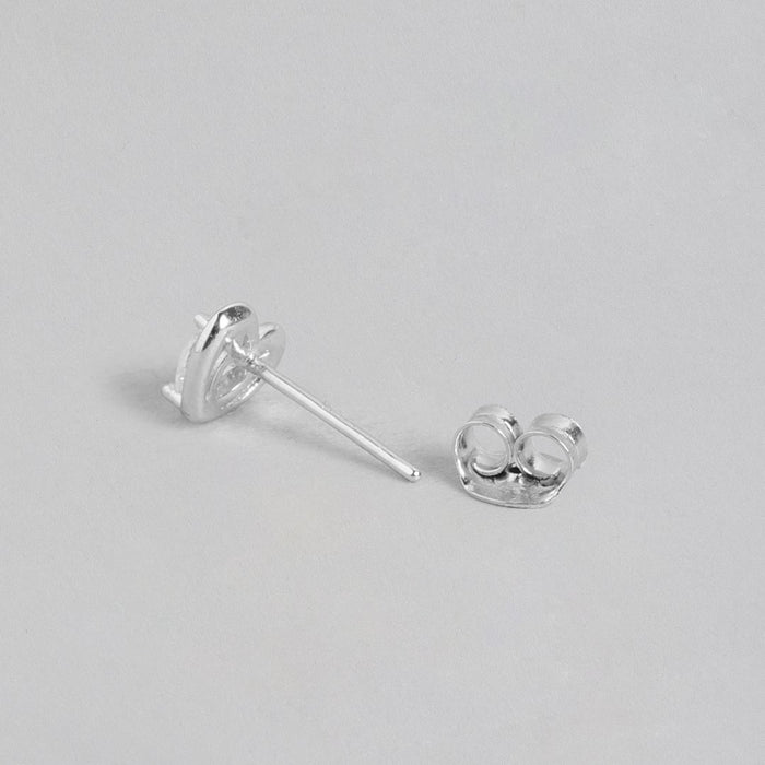 Sparkle Heart CZ 925 Sterling Silver Stud Earrings