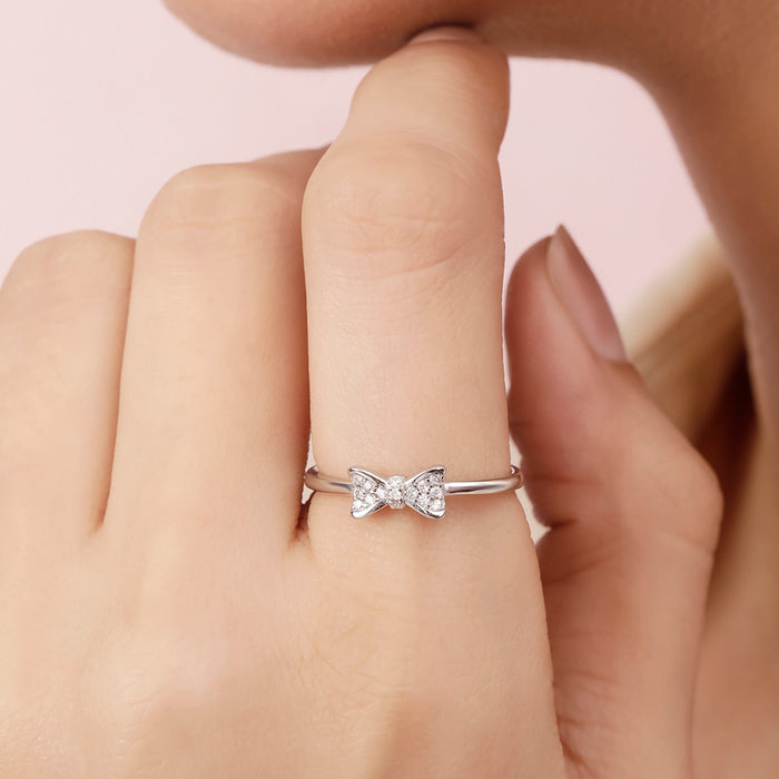 Sparkling Bloom Rhodium Plated 925 Sterling Silver Ring