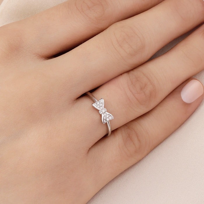 Sparkling Bloom Rhodium Plated 925 Sterling Silver Ring
