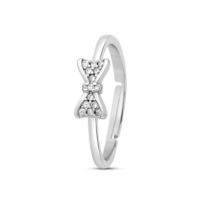 Sparkling Bloom Rhodium Plated 925 Sterling Silver Ring