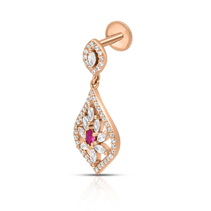 Sparkling Drops Rose Gold Plated 925 Sterling Silver Earrings