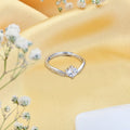 Sparkling Elegance Rhodium-Plated 925 Sterling Silver Ring (Adjustable)