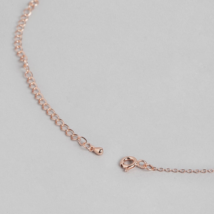 Sparkling Evil Eye 925 Silver Necklace in Rose Gold