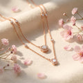 Sparkling Layers Rose Gold Plated 925 Sterling Silver Necklace