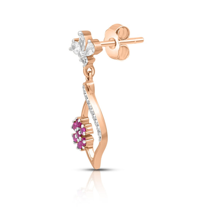 Sparkling Petals Rose Gold Plated 925 Sterling Silver Earrings