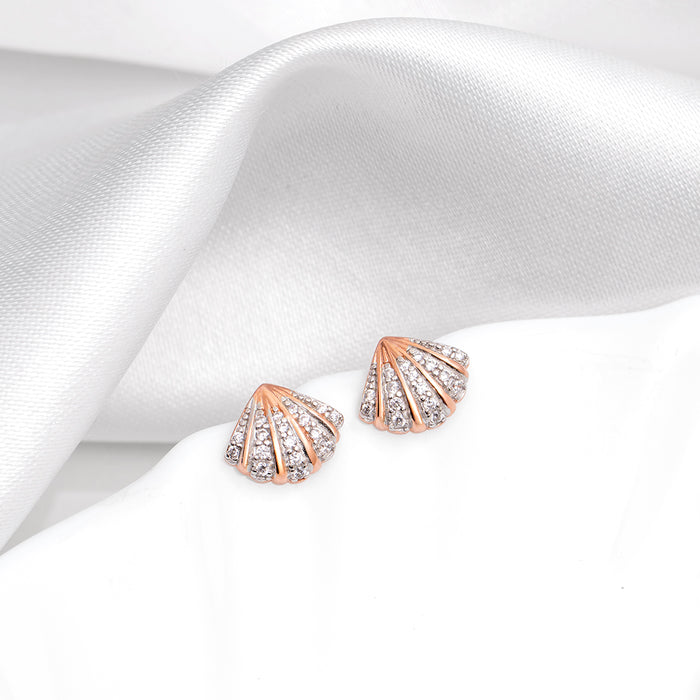 Sparkling Rose Gold Plated 925 Sterling Silver Earrings