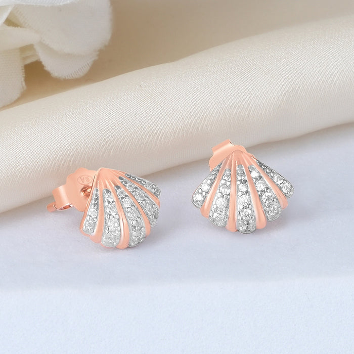 Sparkling Rose Gold Plated 925 Sterling Silver Earrings