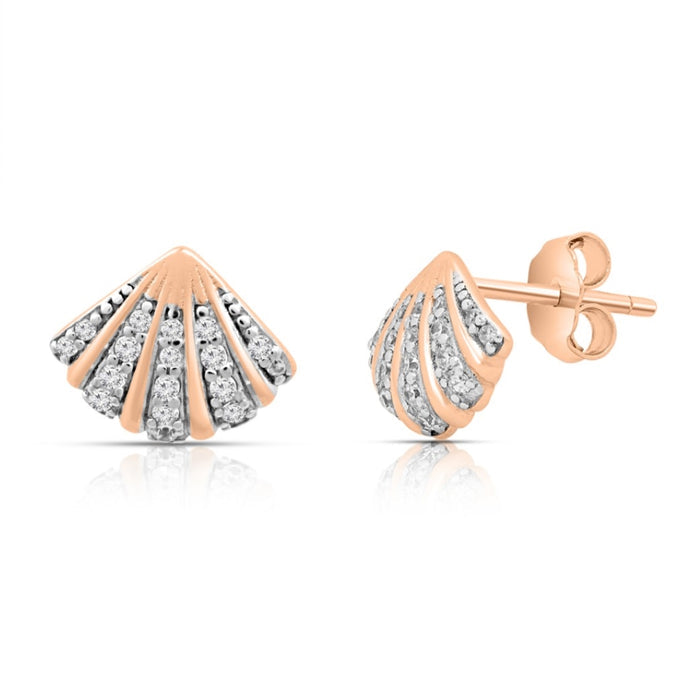 Sparkling Rose Gold Plated 925 Sterling Silver Earrings