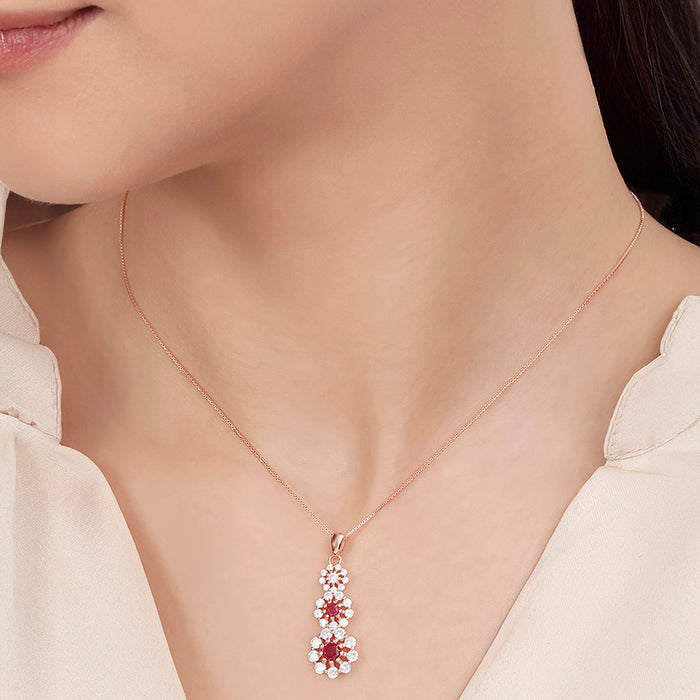 Sparkling Rose Gold Plated 925 Sterling Silver Jewellery Set