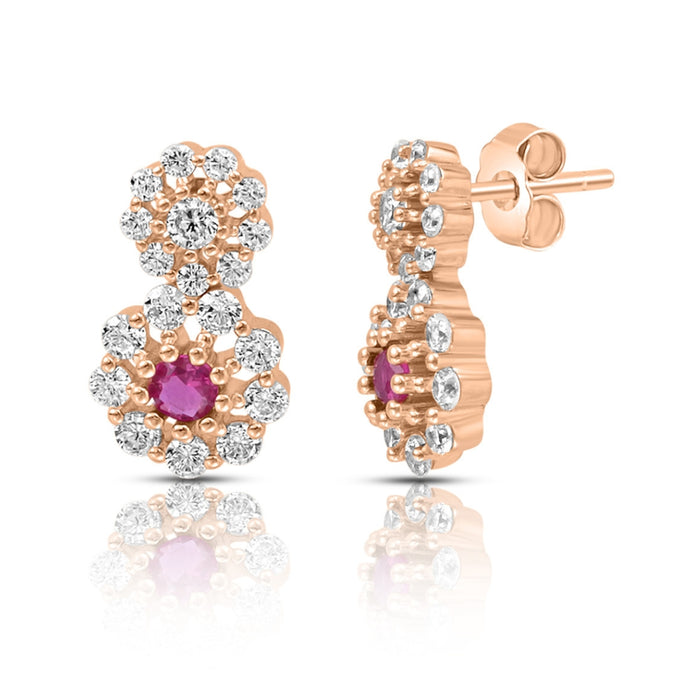 Sparkling Rose Gold Plated 925 Sterling Silver Jewellery Set
