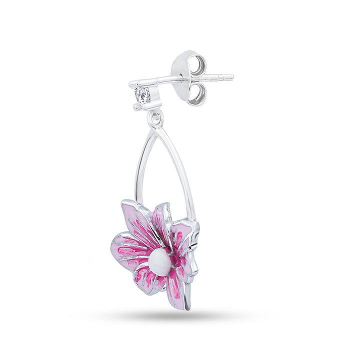 Spring Blossom Rhodium Plated 925 Sterling Silver Earrings