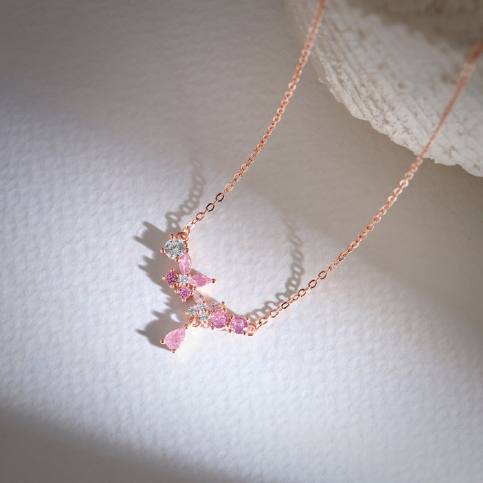 Springtime Bloom Silver Rose Gold Plated Necklace