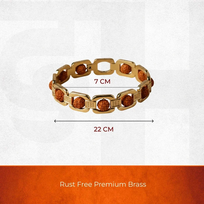Square Gold Plated Rudraksha Bracelet - view 4