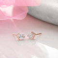 Square Rose Gold Plated 925 Sterling Silver Stud Earrings