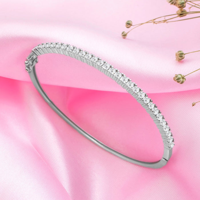 Square Solitaire CZ 925 Sterling Silver Bracelet