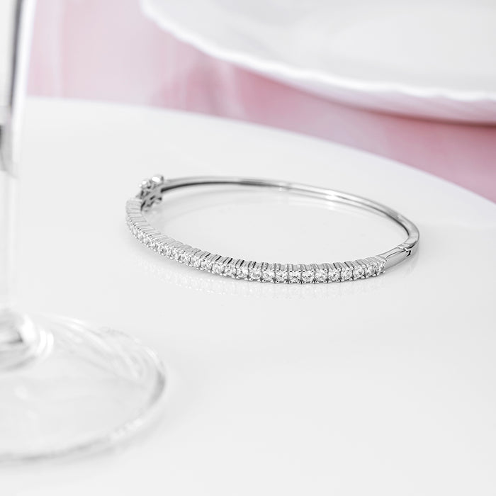 Square Solitaire CZ 925 Sterling Silver Bracelet