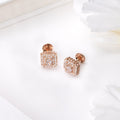 Squared Elegance Rose Gold-Plated 925 Sterling Silver Earrings