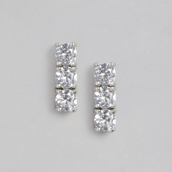 Squared Splendor Rhodium plated 925 Sterling Silver Cubic Zirconia Jewelry Set
