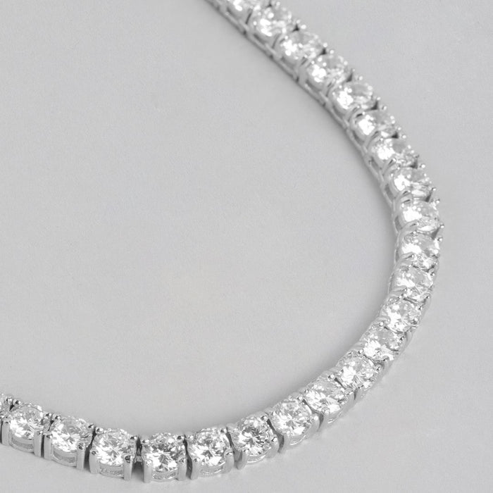 Squared Splendor Rhodium plated 925 Sterling Silver Cubic Zirconia Jewelry Set