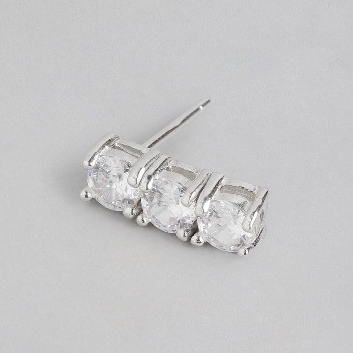Squared Splendor Rhodium plated 925 Sterling Silver Cubic Zirconia Jewelry Set