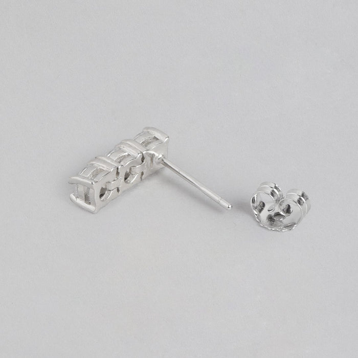 Squared Splendor Rhodium plated 925 Sterling Silver Cubic Zirconia Jewelry Set