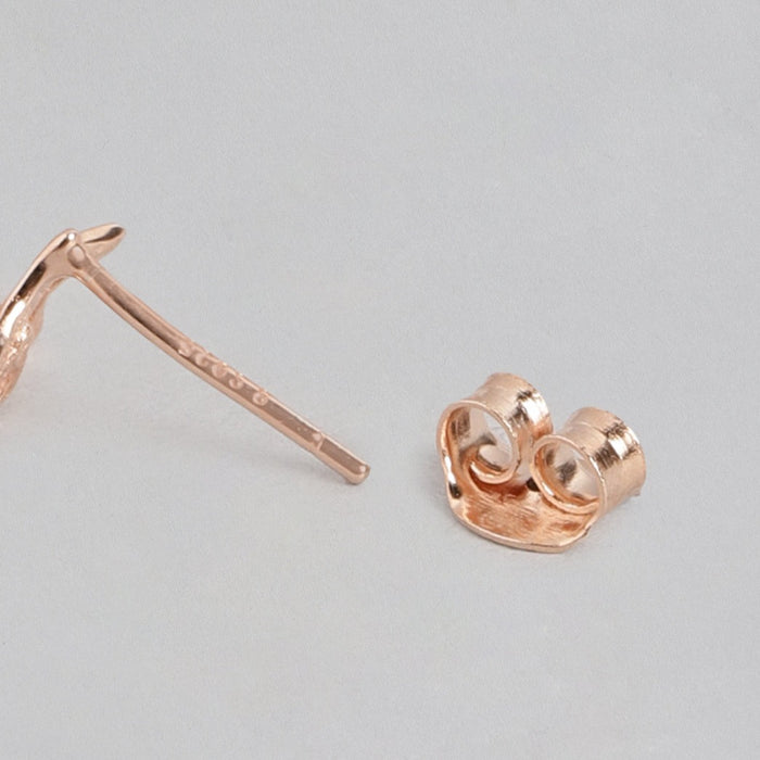 Star CZ Rose-Gold Plated 925 Sterling Silver Earrings