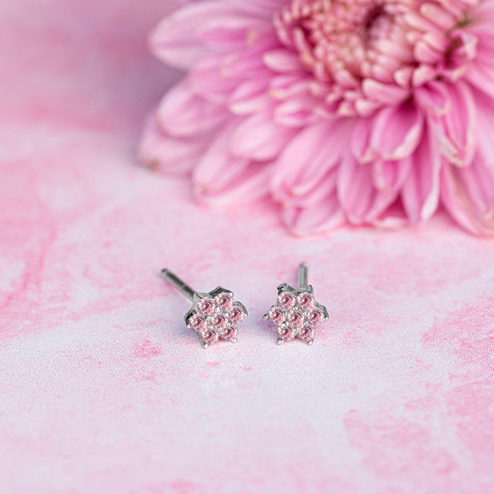 Star CZ Studded 925 Sterling Silver Earring