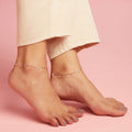 Star Drop Rose Gold Plated 925 Silver Charm Anklet