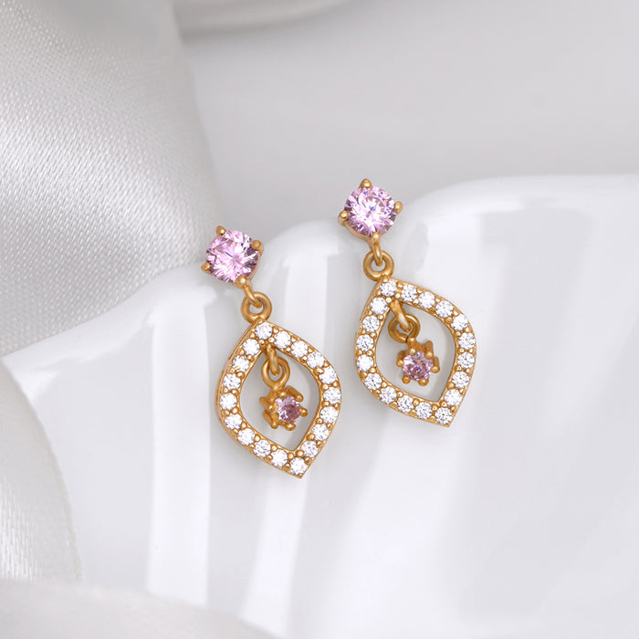 Star Leaf Gold Plated 925 Sterling Silver Earrings