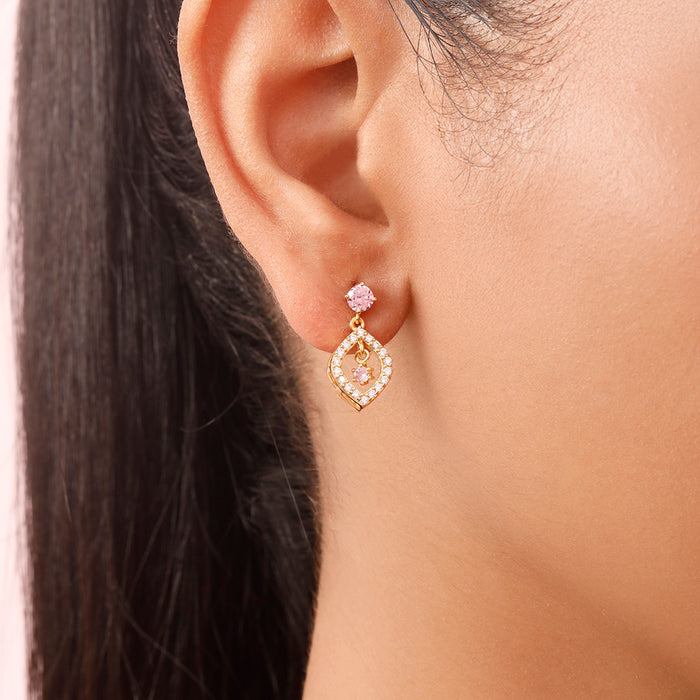 Star Leaf Gold Plated 925 Sterling Silver Earrings
