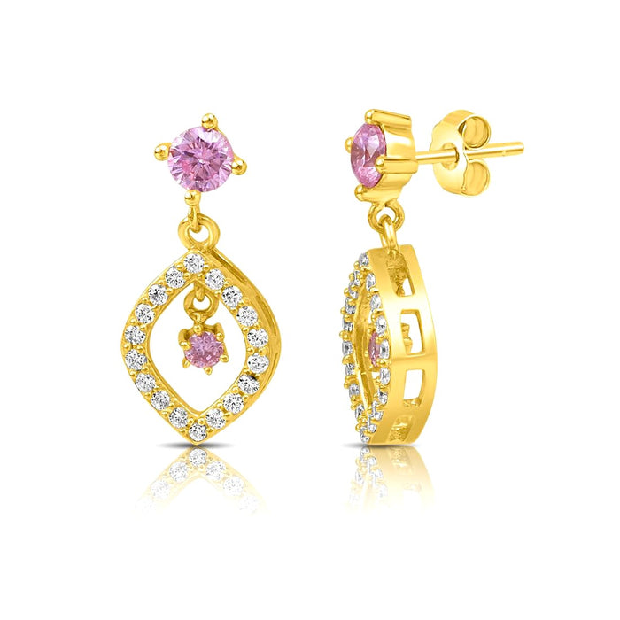 Star Leaf Gold Plated 925 Sterling Silver Earrings