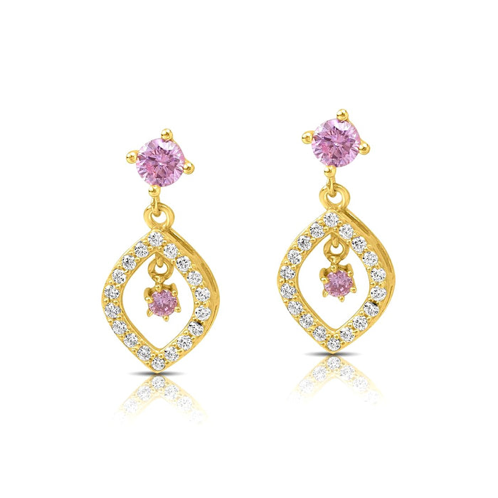 Star Leaf Gold Plated 925 Sterling Silver Earrings
