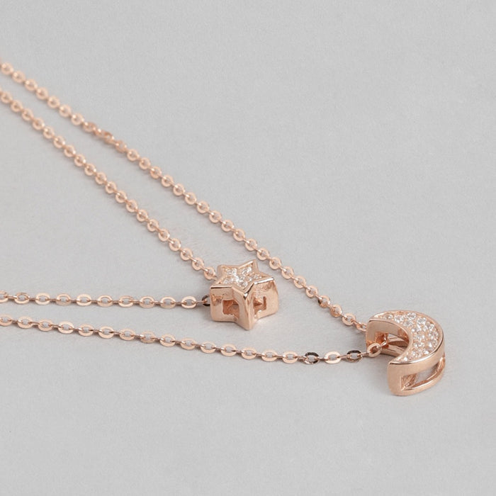 Star & Moon 925 Sterling Silver Layered Necklace