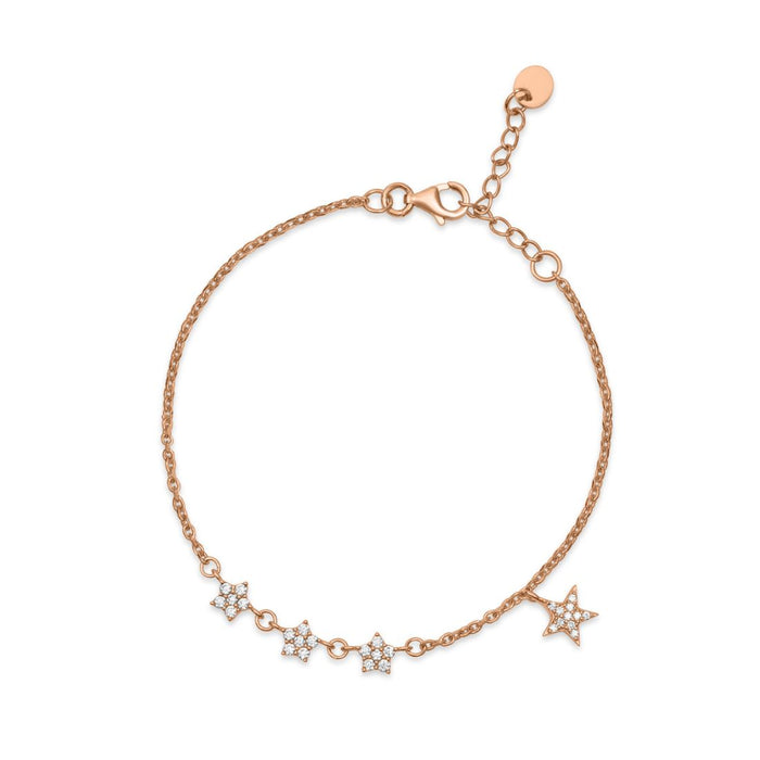 Star Rose Gold Plated 925 Sterling Silver Bracelet