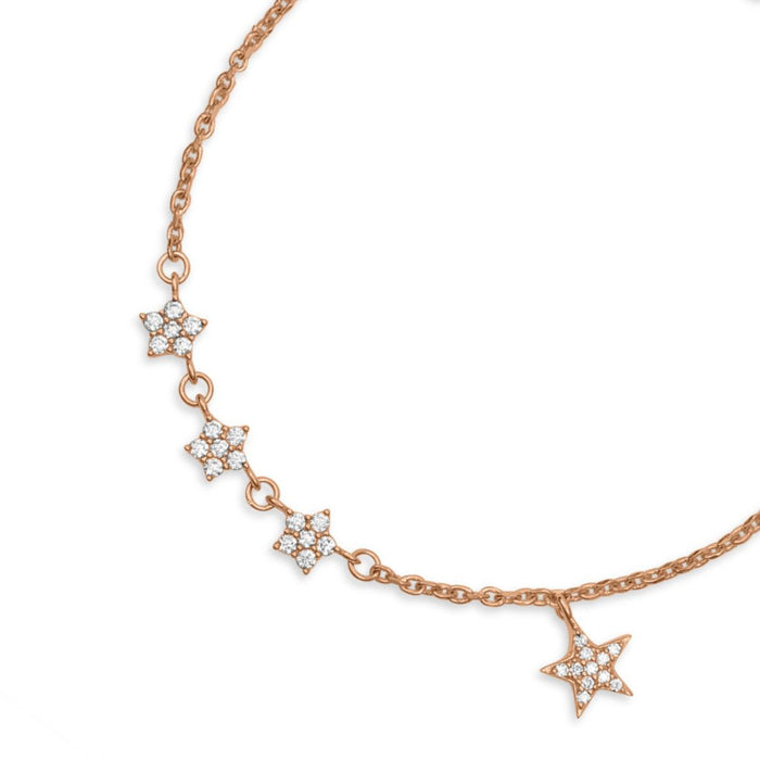 Star Rose Gold Plated 925 Sterling Silver Bracelet