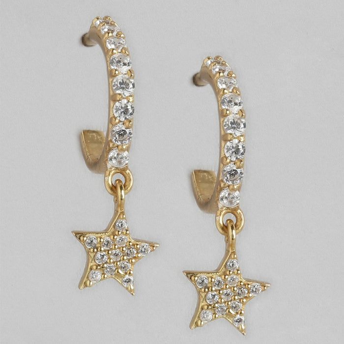 Star Studded CZ 925 Silver Earring