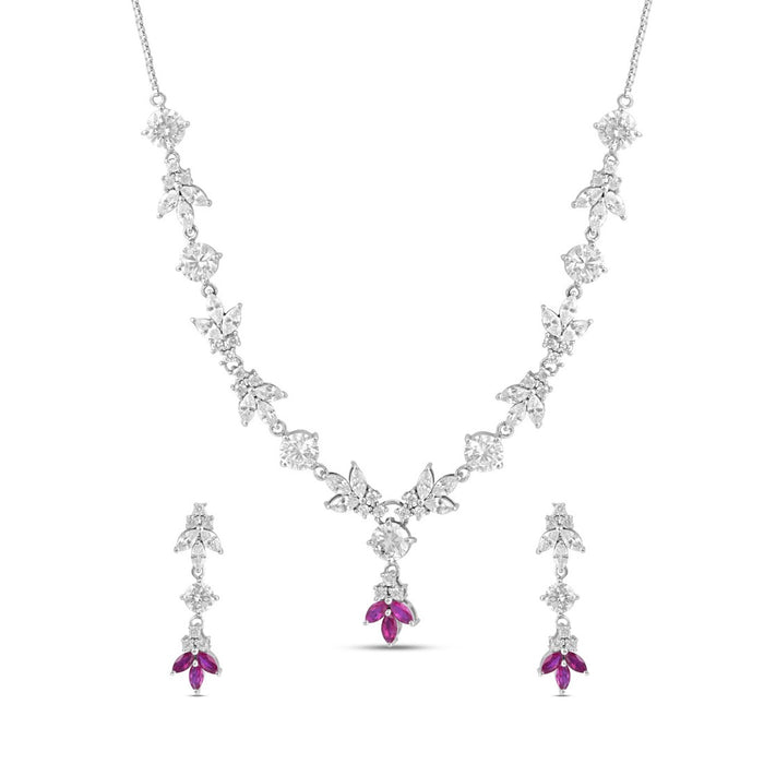 Starlight Serenade Rhodium Plated 925 Sterling Silver Jewellery Set