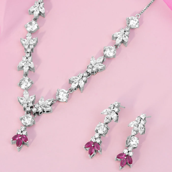 Starlight Serenade Rhodium Plated 925 Sterling Silver Jewellery Set