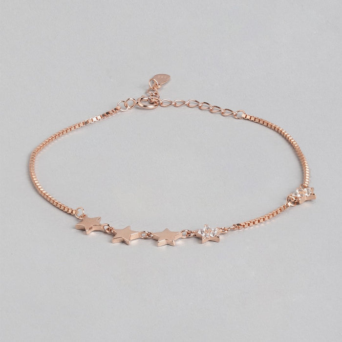 Starlight Splendor Rose Gold-Plated 925 Sterling Silver Bracelet