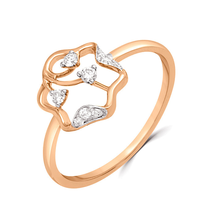 Starlit Grace Gold Plated Ring with Lab-Grown Diamonds